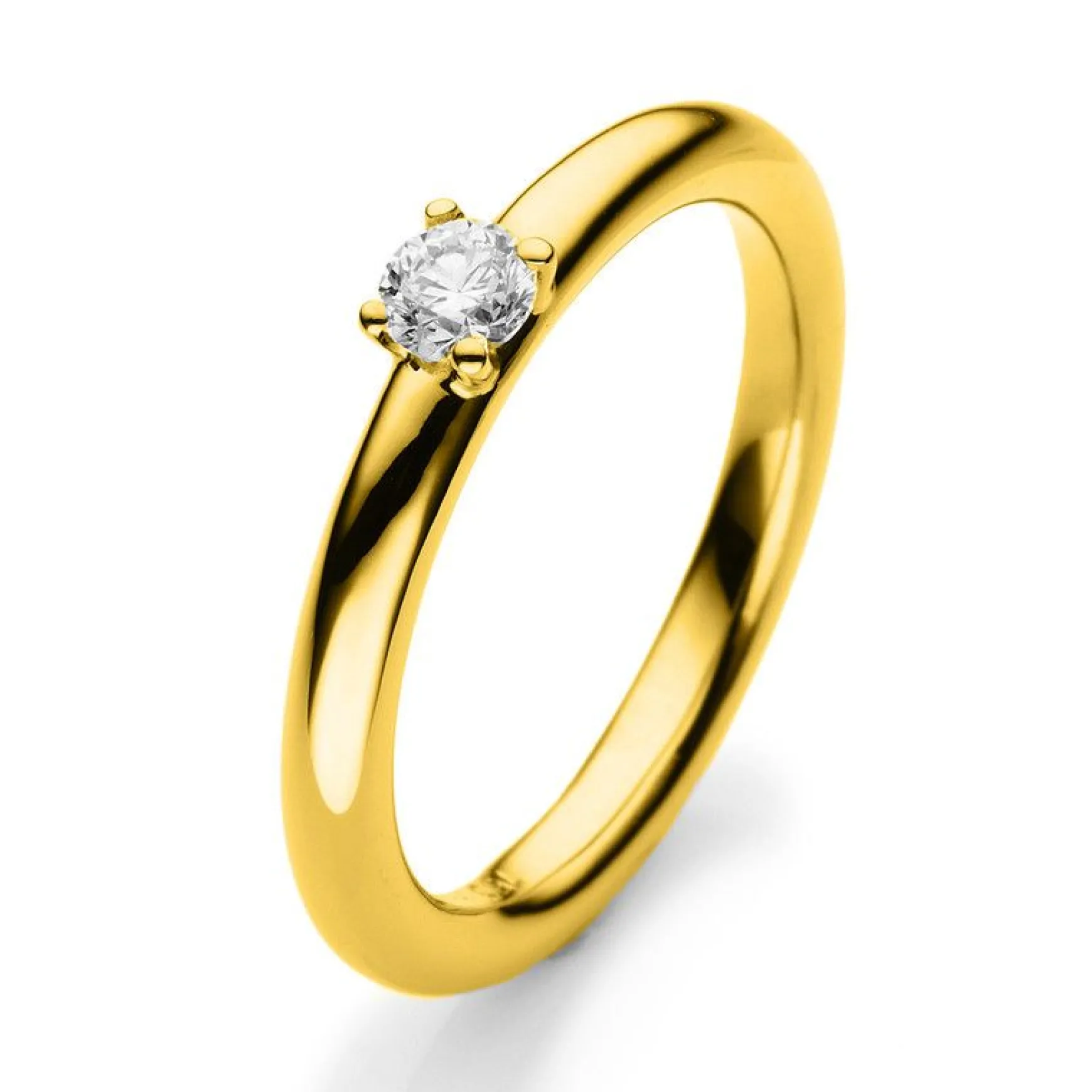 Solitär-Ring 750/18K Gelbgold Diamant 0.2ct.