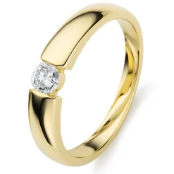 Solitär-Ring 585/14K Gelbgold Diamant 0.2ct.