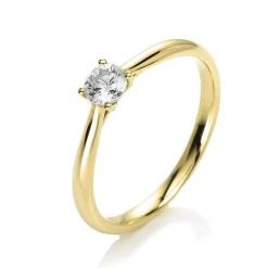 Solitär-Ring 585/14K Gelbgold Diamant 0.25ct.