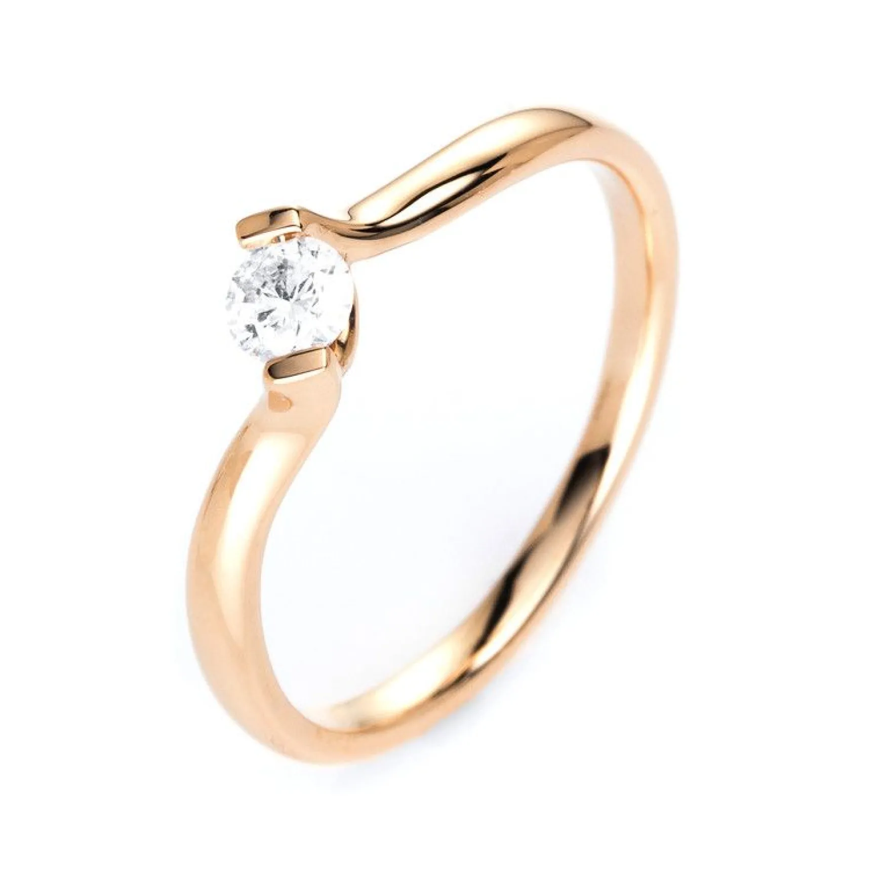 Solitär-Ring 585/14K Gelbgold Diamant 0.2ct.