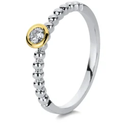 Solitär-Ring 750/18K Gelbgold/Weissgold Diamant 0.32ct.