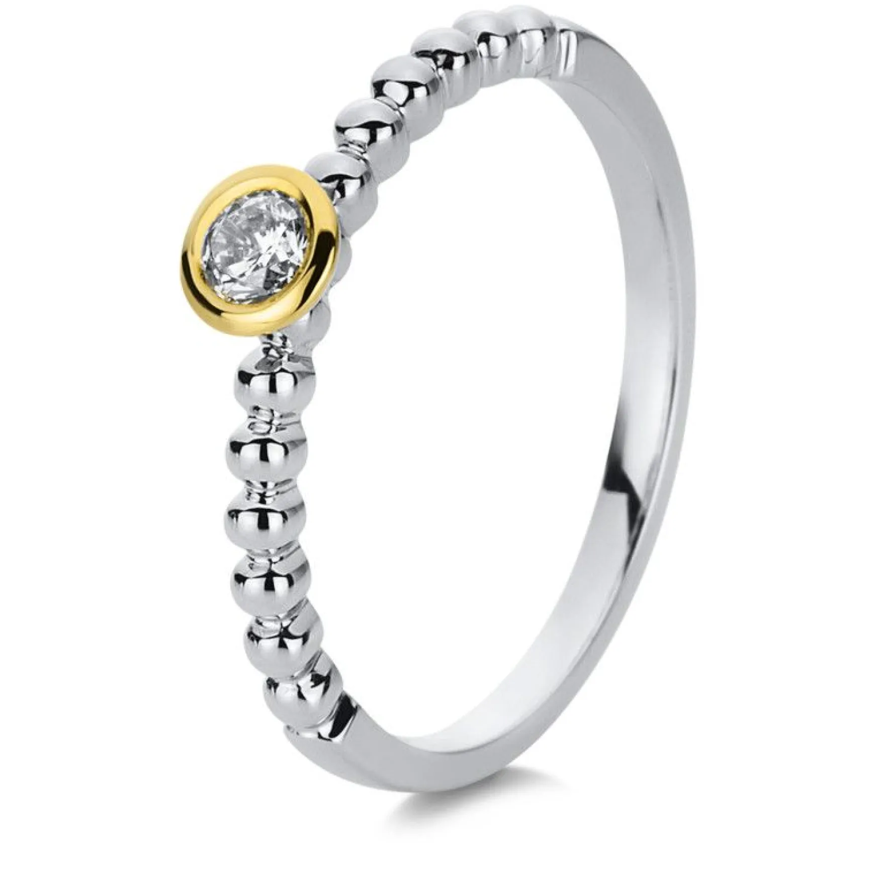 Solitär-Ring 750/18K Gelbgold/Weissgold Diamant 0.32ct.