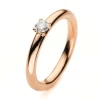 Solitär-Ring 750/18K Rotgold Diamant 0.2ct.