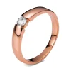 Solitär-Ring 585/14K Rotgold Diamant 0.22ct.