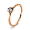 Solitär-Ring 750/18K Rotgold Diamant 0.07ct.