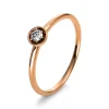 Solitär-Ring 750/18K Rotgold Diamant 0.09ct.