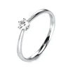 Solitär-Ring 585/14K Weissgold Diamant 0.15ct.
