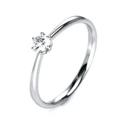 Solitär-Ring 585/14K Weissgold Diamant 0.15ct.