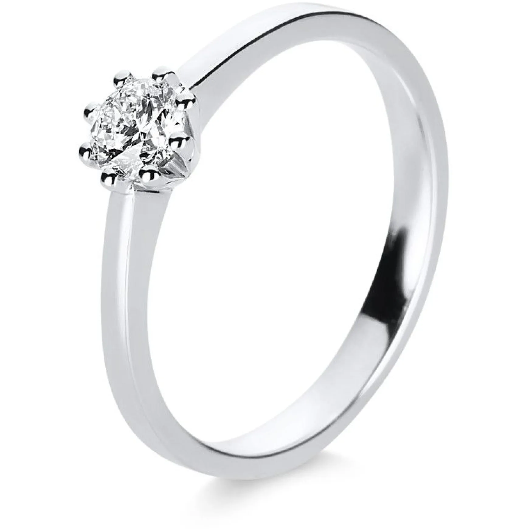 Solitär-Ring 585/14K Weissgold Diamant 0.3ct.