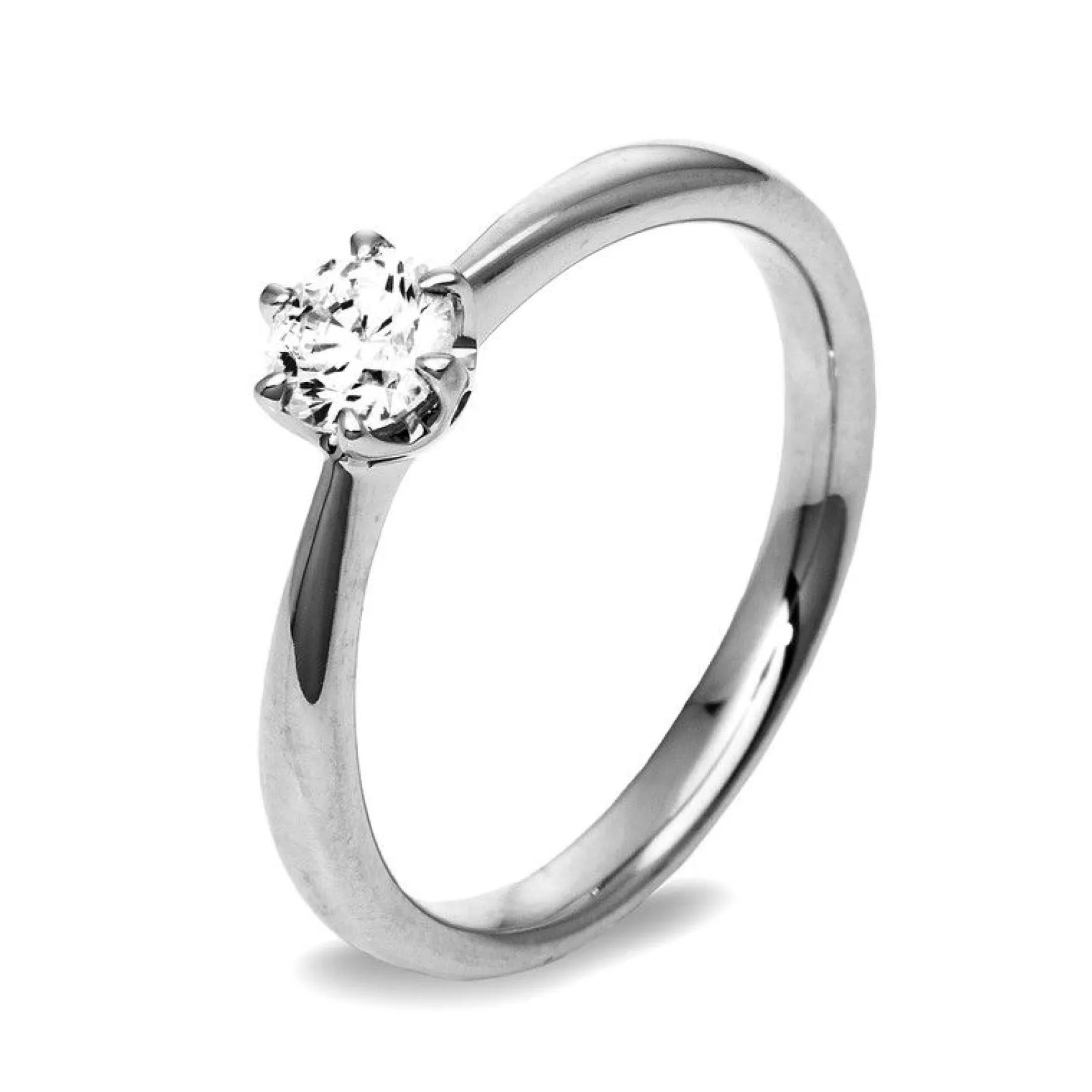 Solitär-Ring 750/18K Weissgold Diamant 0.4ct.