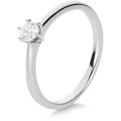 Solitär-Ring 585/14K Weissgold Diamant 0.15ct.