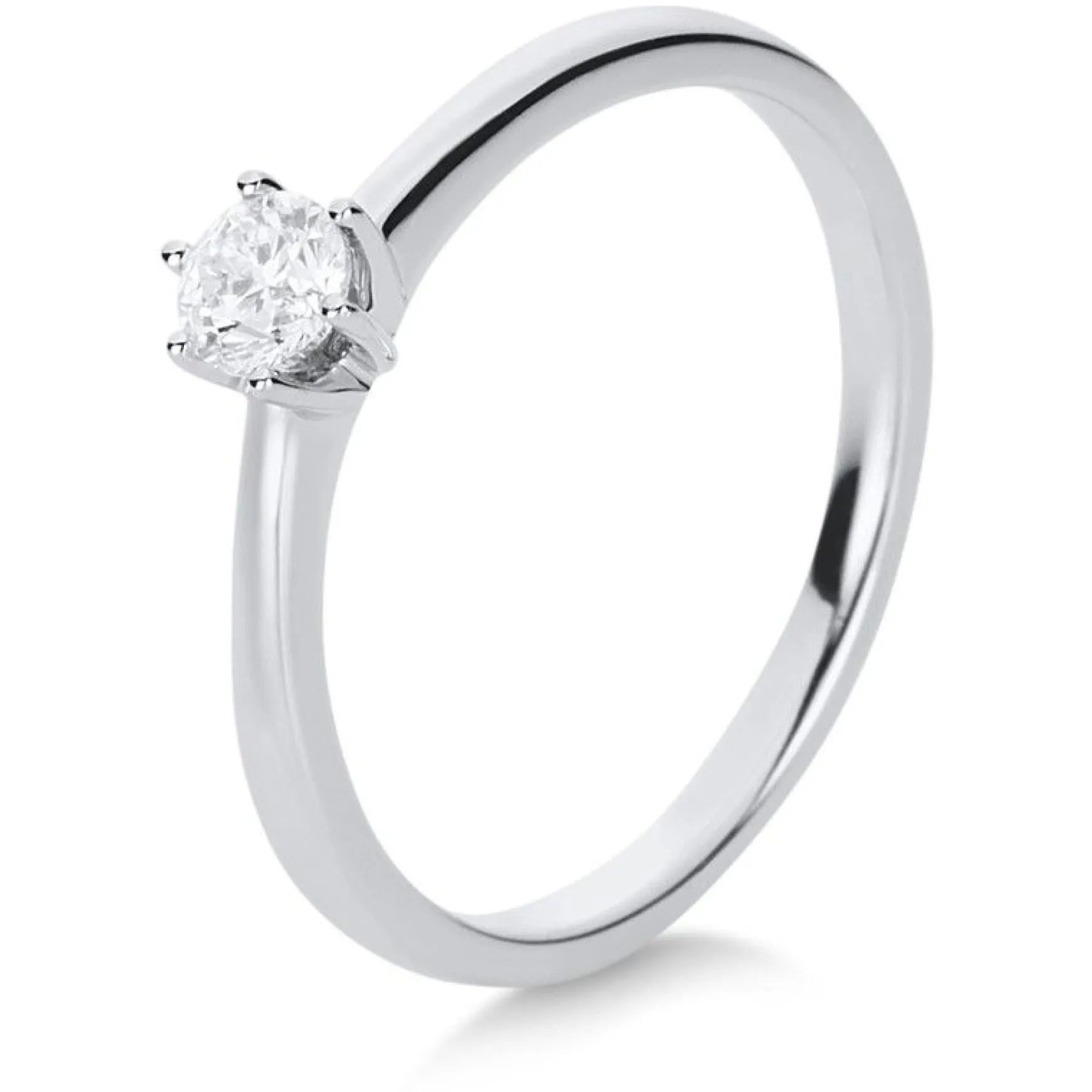 Solitär-Ring 585/14K Weissgold Diamant 0.15ct.