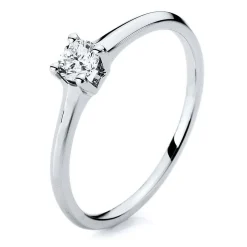 Solitär-Ring 585/14K Weissgold Diamant 0.23ct.