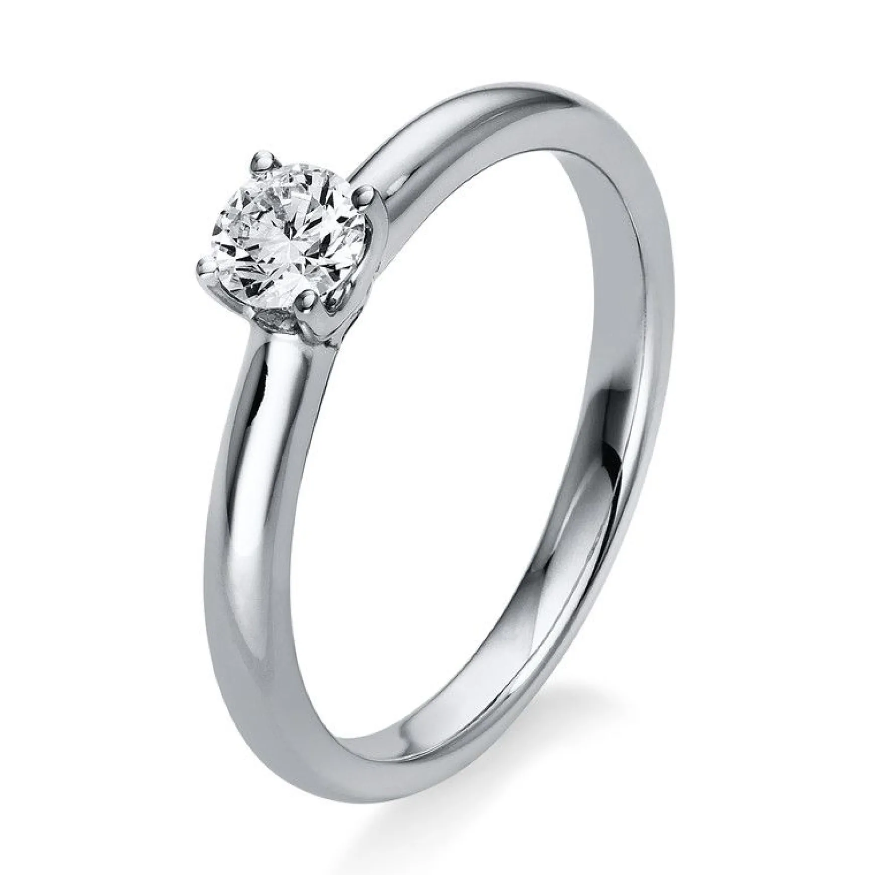 Solitär-Ring 750/18K Weissgold Diamant 0.3ct.