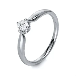Solitär-Ring 585/14K Weissgold Diamant 0.25ct.