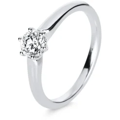 Solitär-Ring 585/14K Weissgold Diamant 0.5ct.