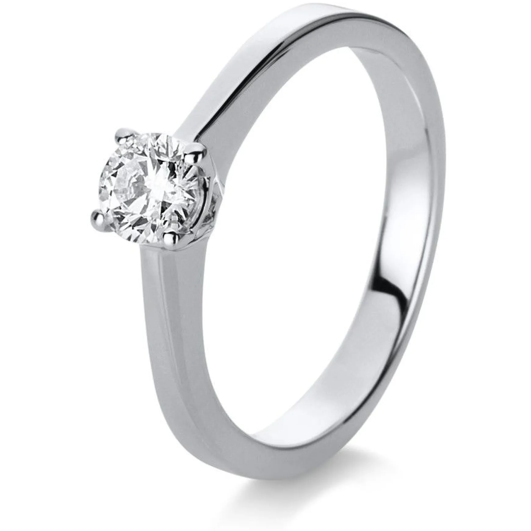 Solitär-Ring 750/18K Weissgold Diamant 0.35ct.