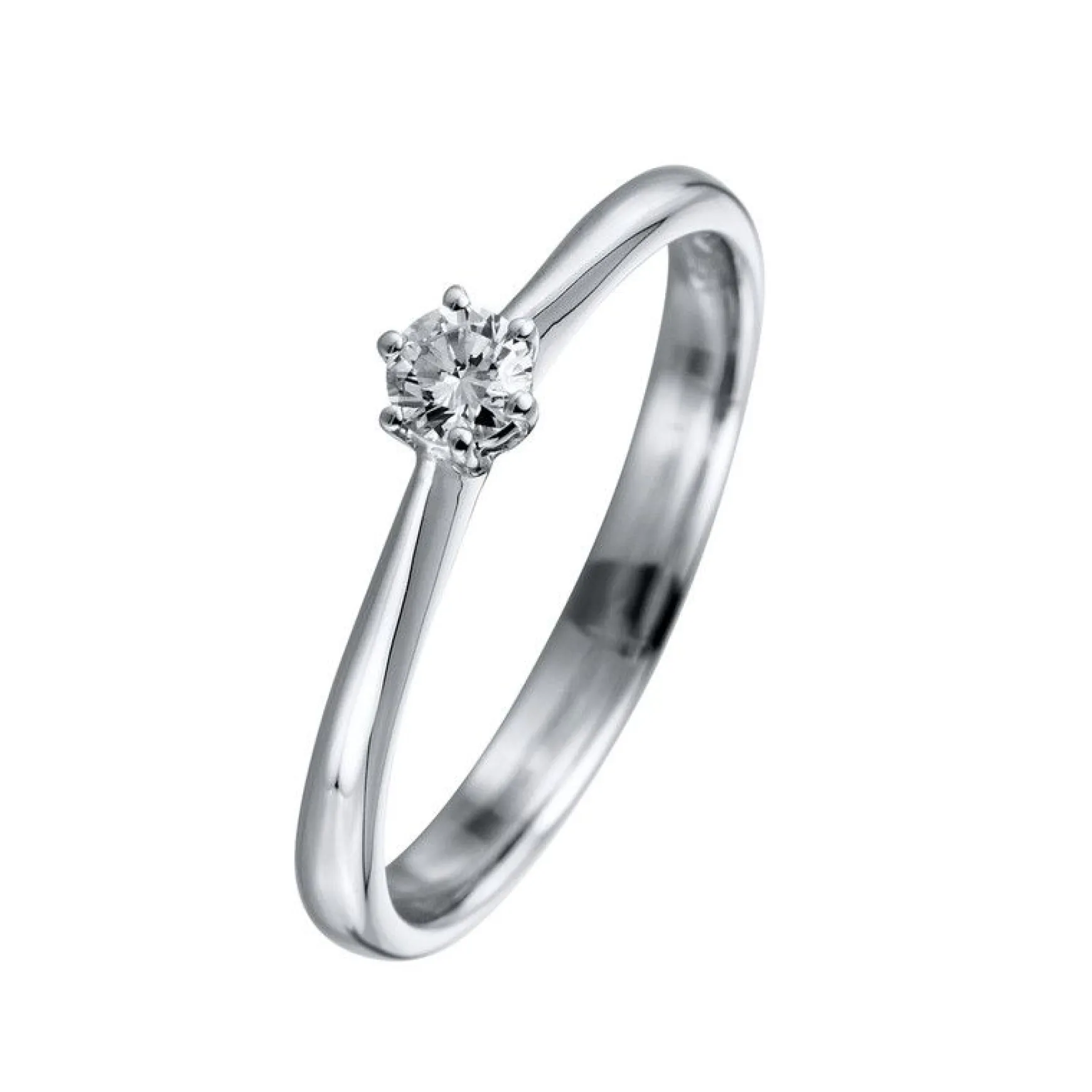 Solitär-Ring 750/18K Weissgold Diamant 0.03ct.