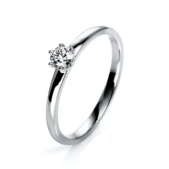 Solitär-Ring 750/18K Weissgold Diamant 0.2ct.