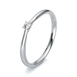 Solitär-Ring 585/14K Weissgold Diamant 0.05ct.