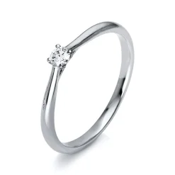 Solitär-Ring 585/14K Weissgold Diamant 0.1ct.