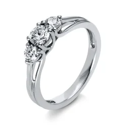 Solitär-Ring 585/14K Weissgold Diamant 0.61ct.