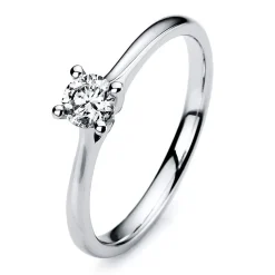 Solitär-Ring 585/14K Weissgold Diamant 0.31ct.