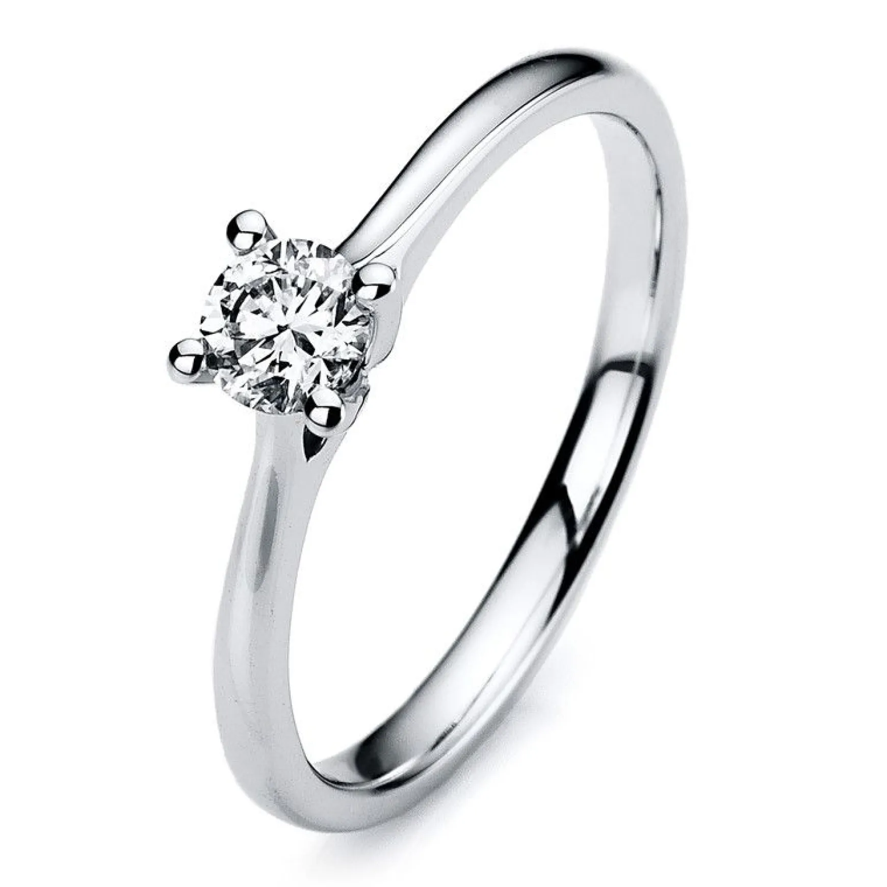 Solitär-Ring 585/14K Weissgold Diamant 0.31ct.