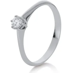 Solitär-Ring 585/14K Weissgold Diamant 0.22ct.