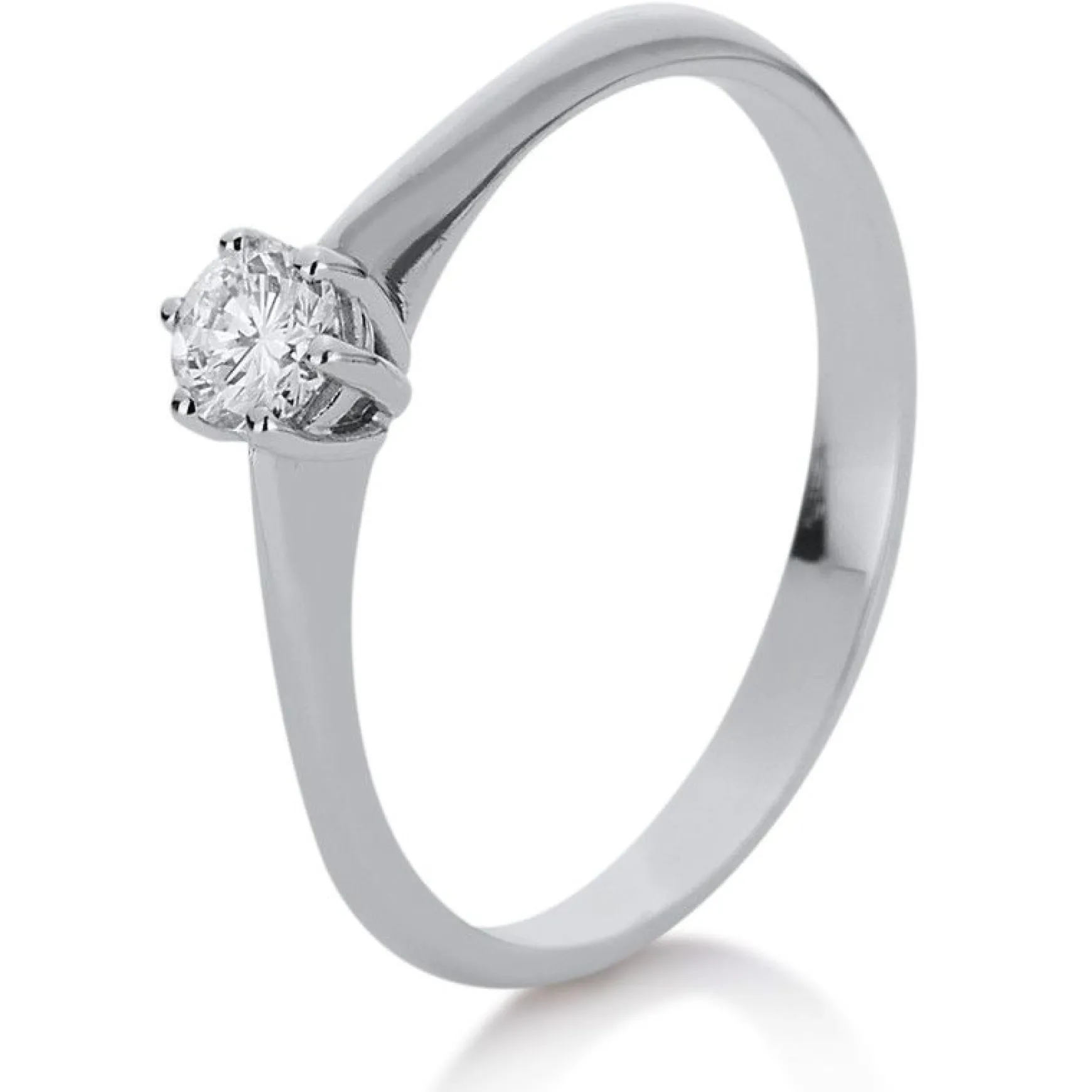 Solitär-Ring 585/14K Weissgold Diamant 0.22ct.
