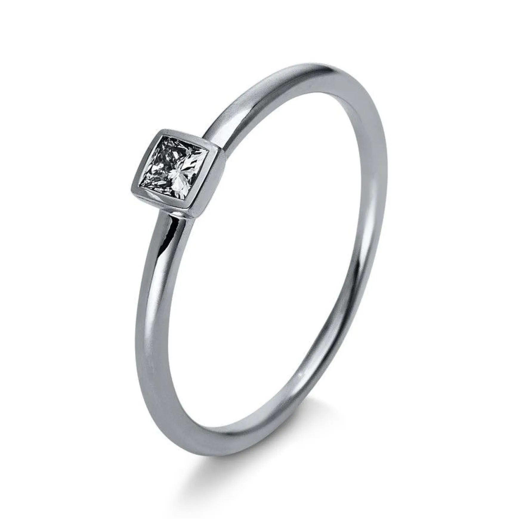 Solitär-Ring 750/18K Weissgold Diamant 0.2ct.