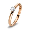 Solitär-Ring 750/18K Weissgold/Rotgold Diamant 0.15ct.