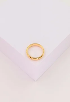 Trauring Gelbgold 750 bombiert Comfort Fit (50)