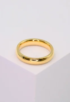 Trauring Gelbgold 750 bombiert Comfort Fit (58)