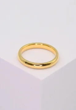 Trauring Gelbgold 750 bombiert Comfort Fit (58)