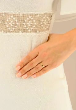 Trauring Gelbgold 750 bombiert Comfort Fit (58)