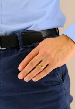 Trauring Gelbgold 750 bombiert Comfort Fit (58)