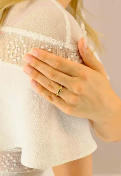 Trauring Gelbgold 750 halbrund bombiert (58)