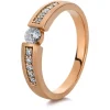 Trauring 585/14K Roségold Diamant 0.35ct.