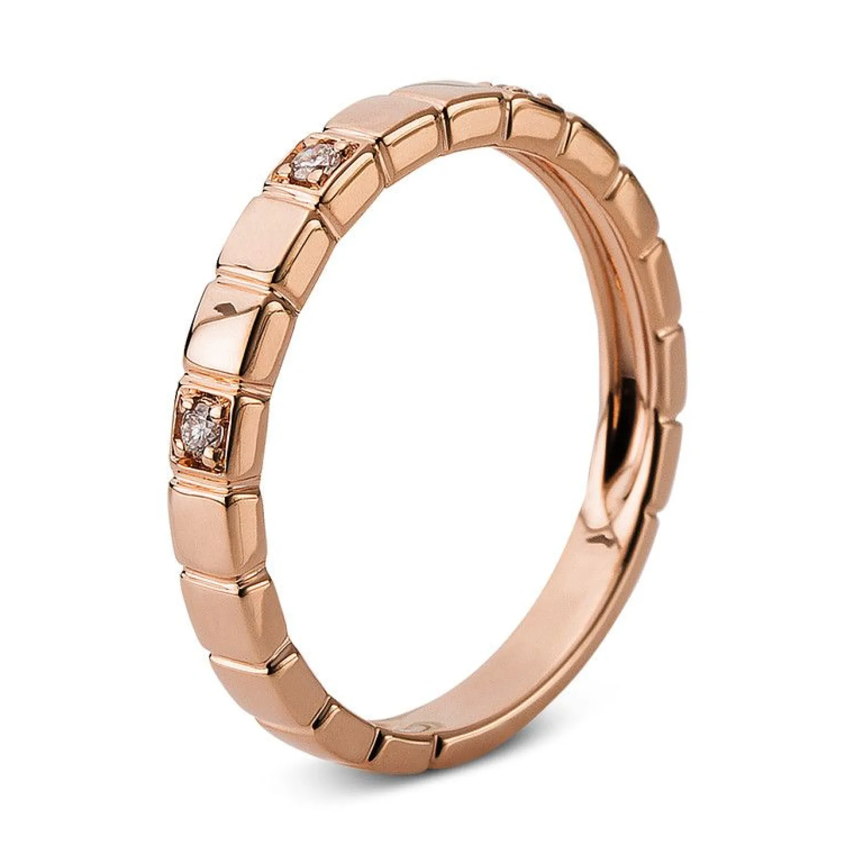 Trauring 585/14K Roségold Diamant 0.05ct.