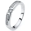 Trauring 585/14K Weissgold Diamant 0.29ct.