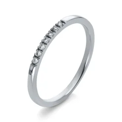 Trauring 750/18K Weissgold Diamant 0.09ct.