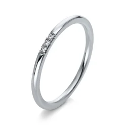 Trauring 750/18K Weissgold Diamant 0.03ct.