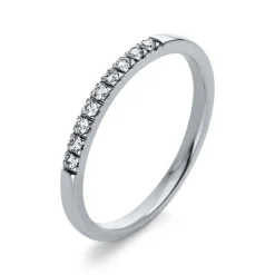 Trauring 750/18K Weissgold Diamant 0.12ct.