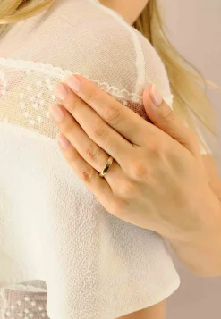 Trauring Rotgold 750 bombiert Comfort Fit (63)