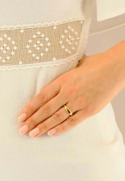 Trauring Rotgold 750 bombiert Comfort Fit (63)