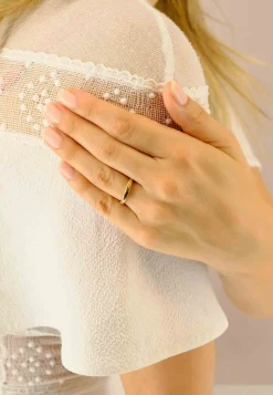 Trauring Rotgold 750 Innenschiene bombiert (56)