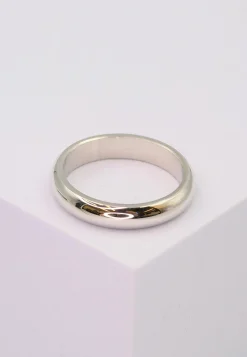 Trauring Weissgold 750 halbrund bombiert (57)