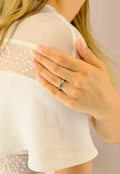 Trauring Weissgold 750 halbrund bombiert (58)