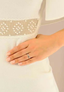 Trauring Weissgold 750 halbrund bombiert (51)